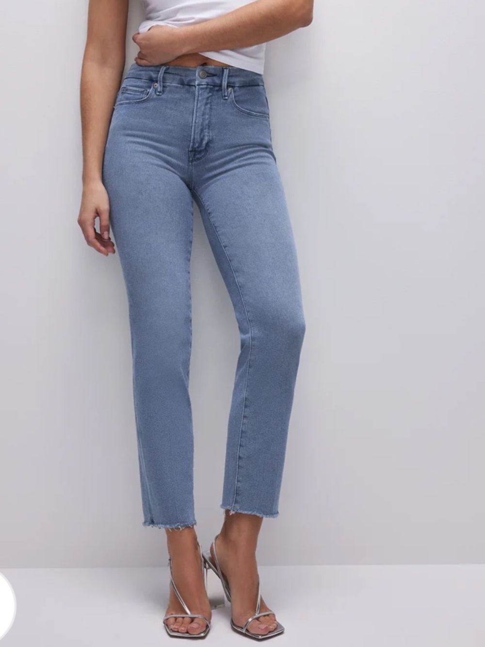 NWT Good American Good Legs Straight Jeans in Blue 449 size 27 / 4